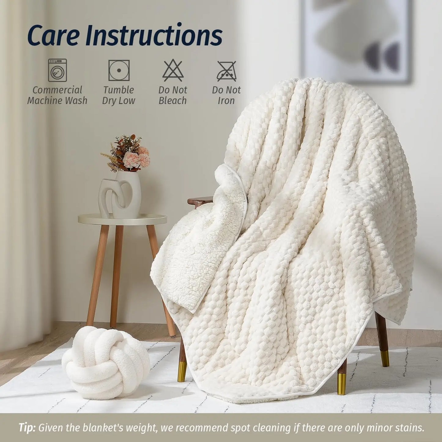 Craft of Weaving Fleece Weighted Blanket for Adults DualSided Sherpa