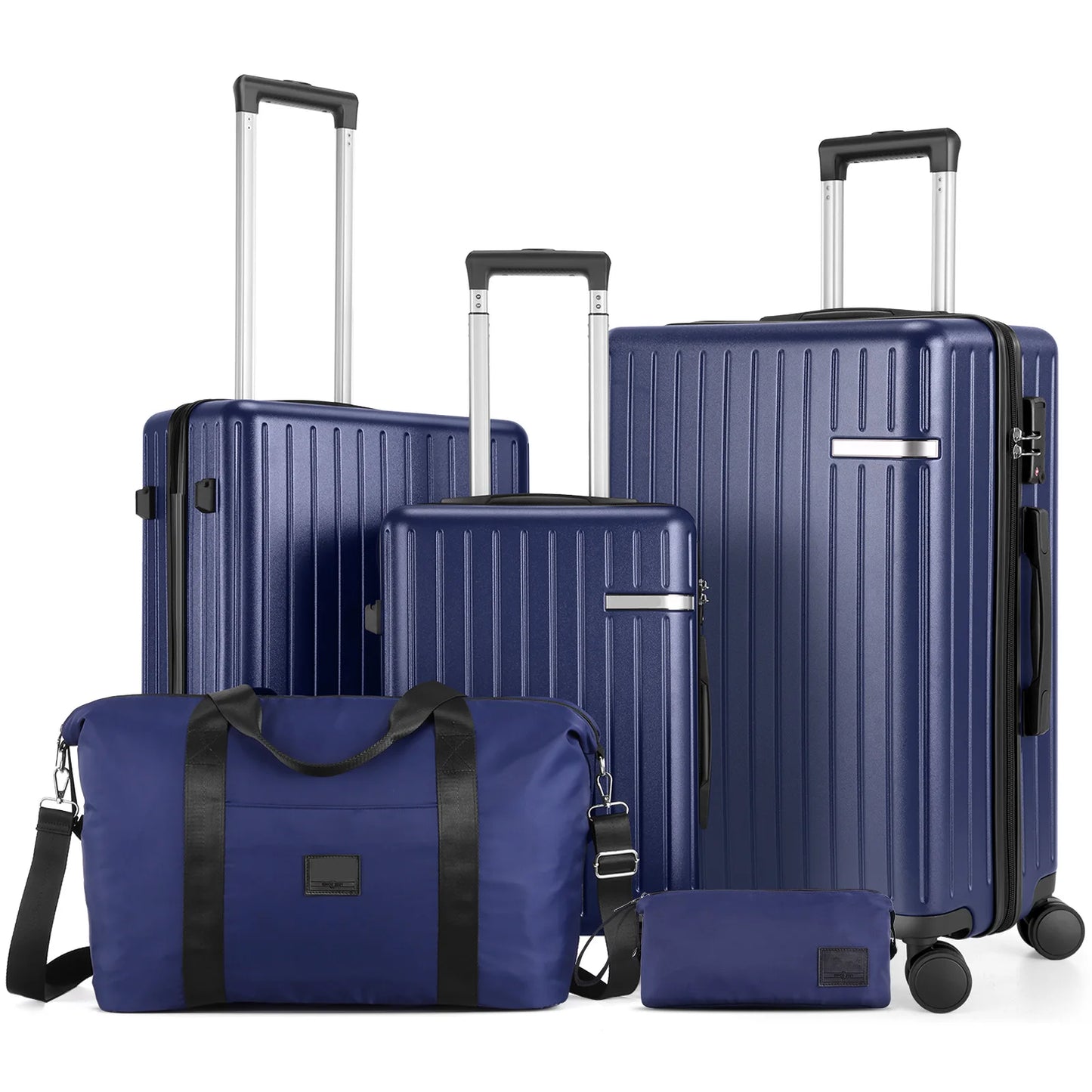 HOTEELCN Expandable 5-Piece Luggage Set with Spinner Wheels TSA Lock