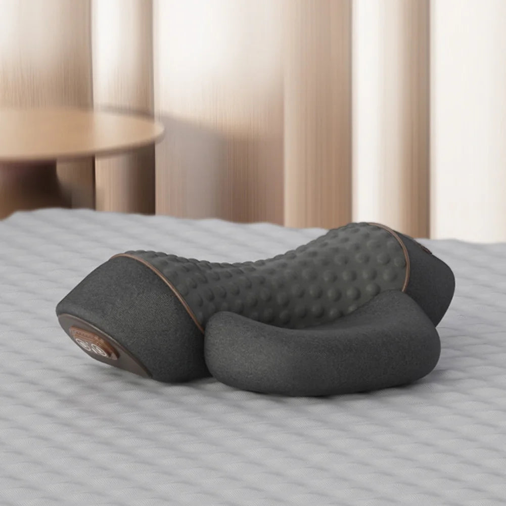 Neck Massager Ergonomic Memory Foam Pillow Heat & Vibration Shoulder Massager Pillow Multi-Function for Neck Back Shoulder