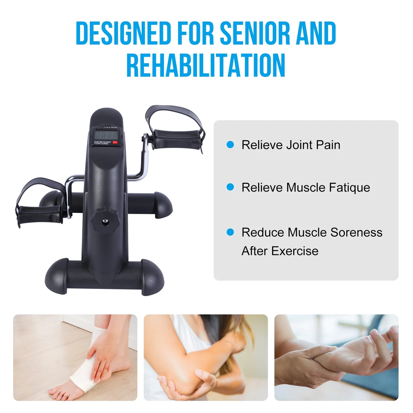 Stepper Exercise Bike With LCD Screen Portable Pedal Exerciser