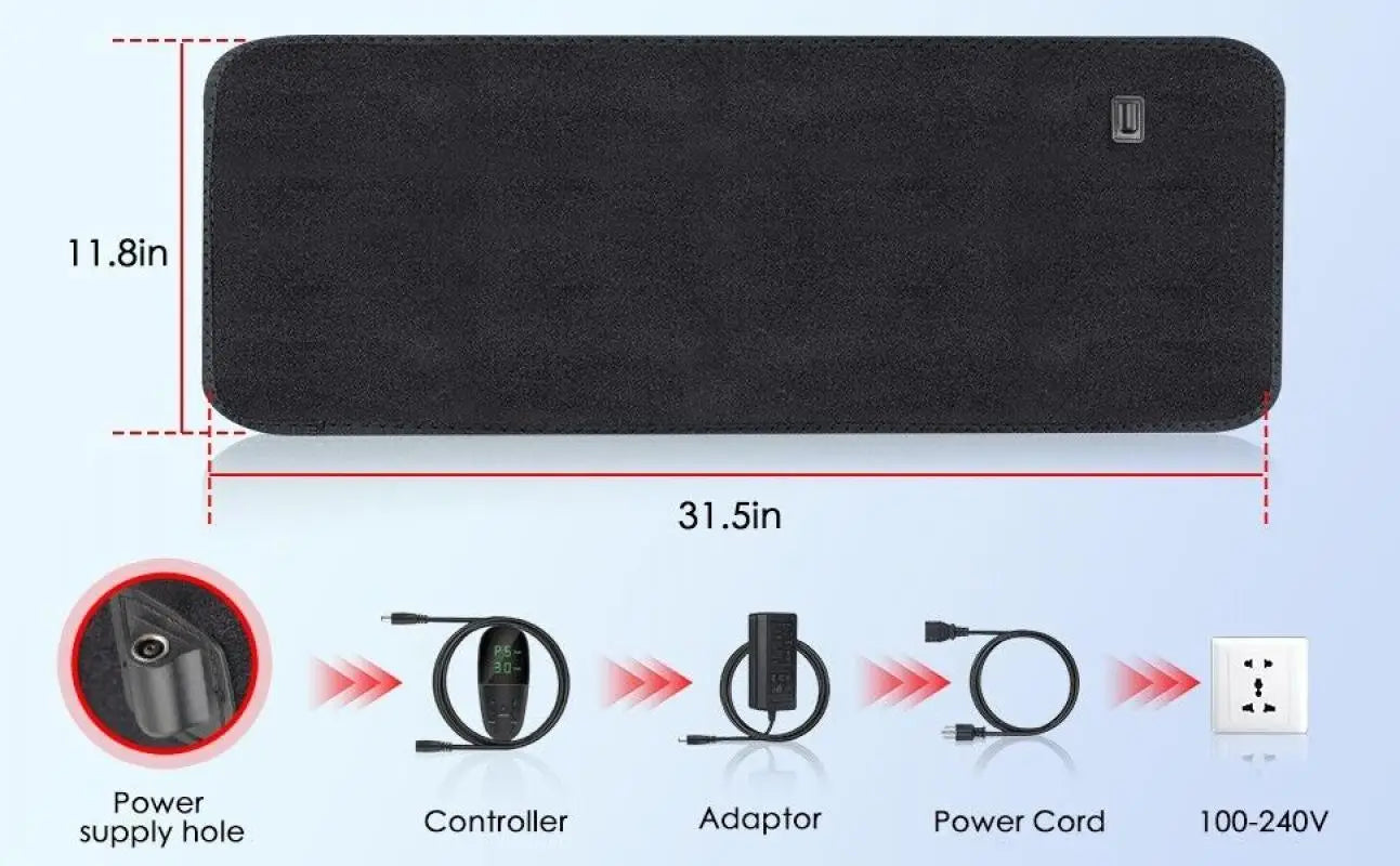 LED Red Light Therapy Mat Infrared Light Therapy Pad For Body Back Waist Knee Joint Pain Relief 31.6x11.8inch Large Wrap Pad