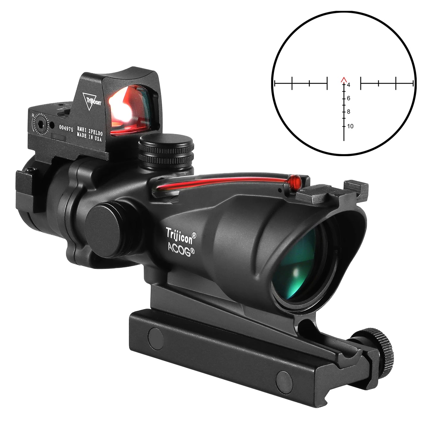 Adjustable 4x32 Red Dot 1x  4x Scope  Red Dot Tactical Scope 20mm Rail Scope for Hunting