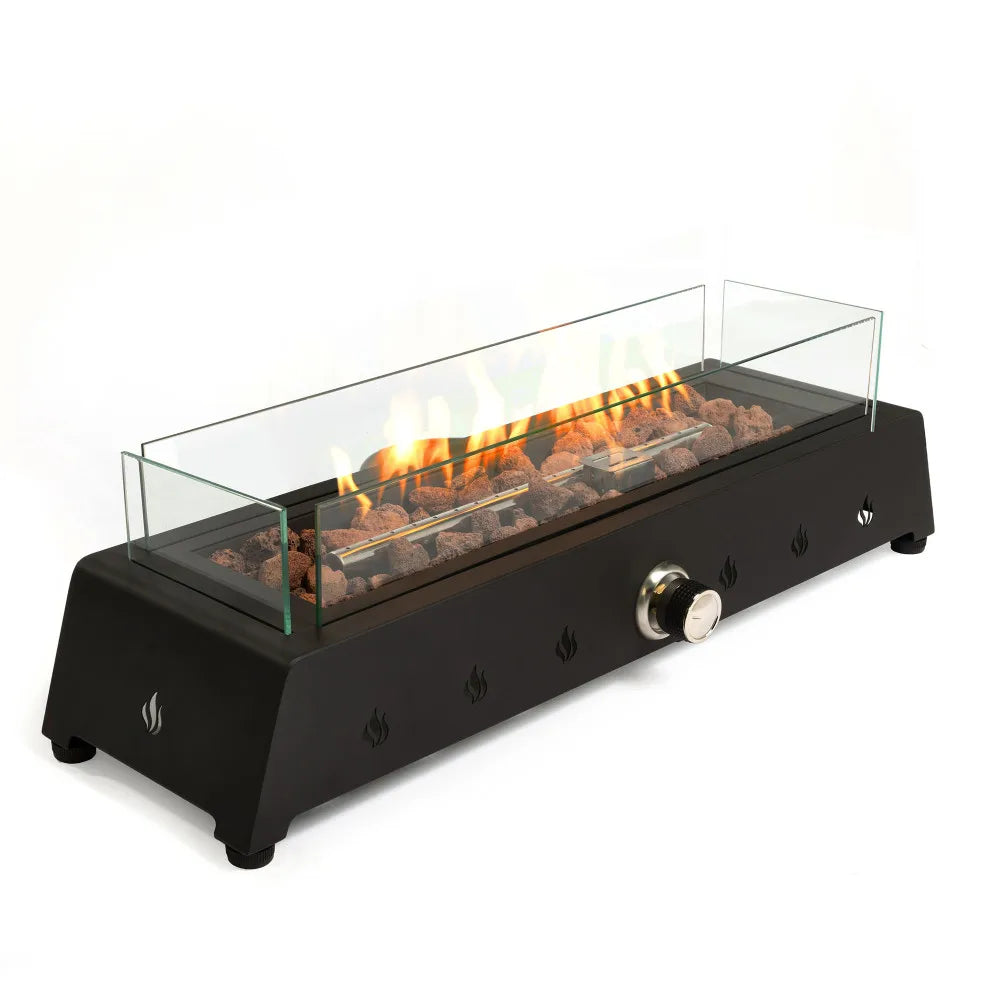 Hign-concerned Tabletop Propane Fire Pit With Quick Connect Wind Guard