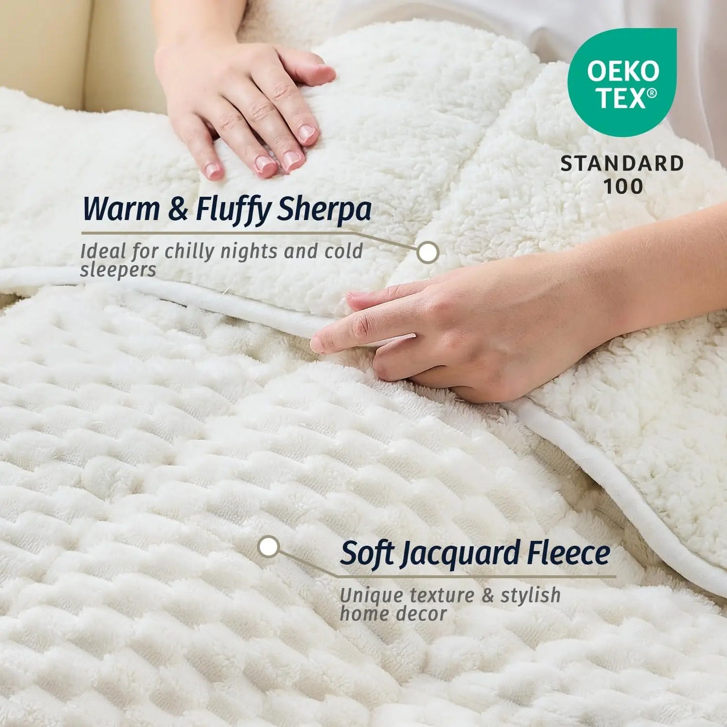Craft of Weaving Fleece Weighted Blanket for Adults DualSided Sherpa