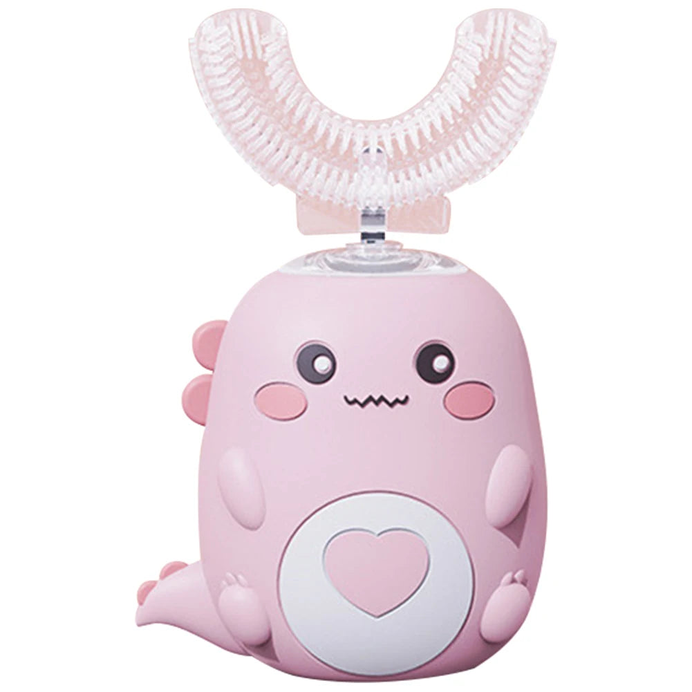 Children U-shaped Electric Toothbrush 360 Degrees Smart Cartoon Kids silicone Toothbrush Automatic Rechargeable Sonic Toothbrush