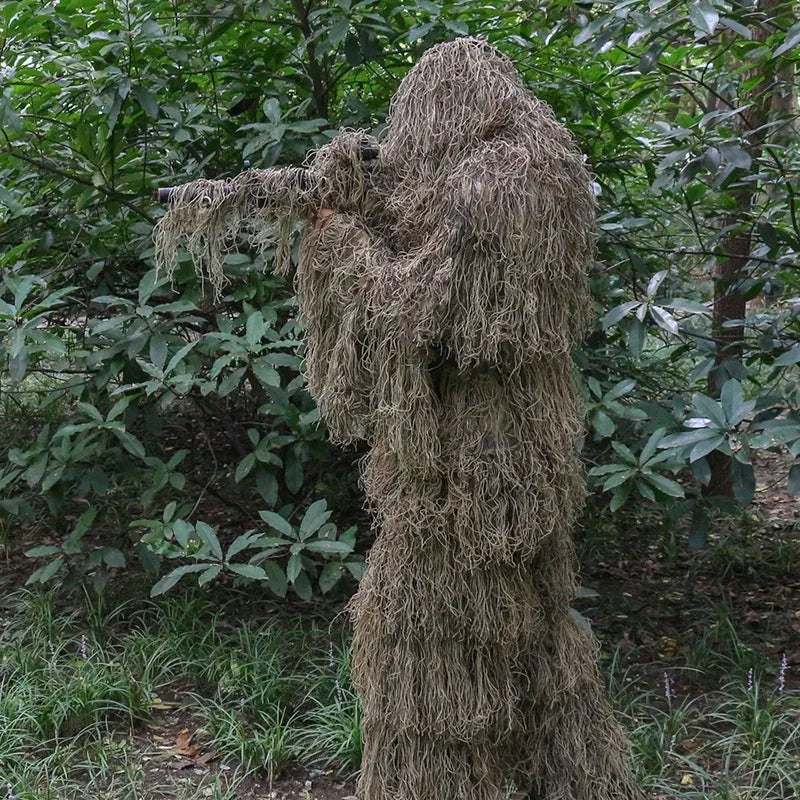 Wally Sky Ghillie Suit Desert Camouflage Jacket Pants Head Cover