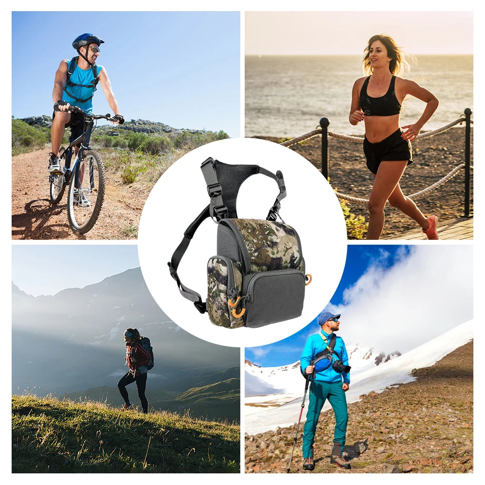 Binocular Harness Chest Pack With Rangefinder Pouch Rain Cover