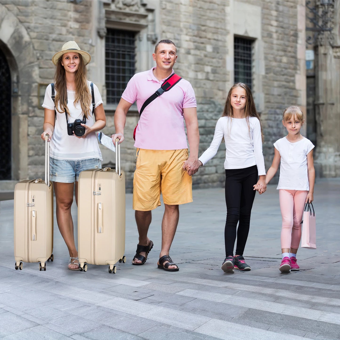 Captaintony 5 Piece Hard Shell Luggage Set With TSA Lock