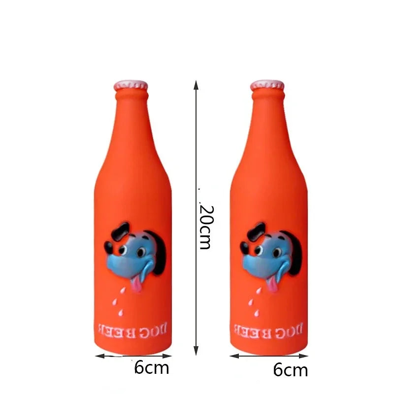 New Dog Toys Silicone Beer Bottle Brother Dog Pattern Puppy Pet Play Chew Squeaky Toys for Dogs Cats Pets Supplies
