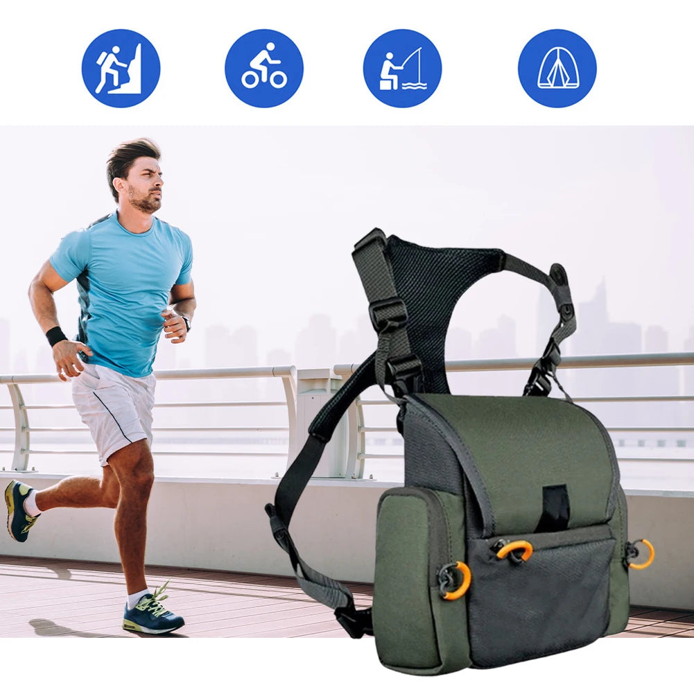 Binocular Harness Chest Pack With Rangefinder Pouch Rain Cover