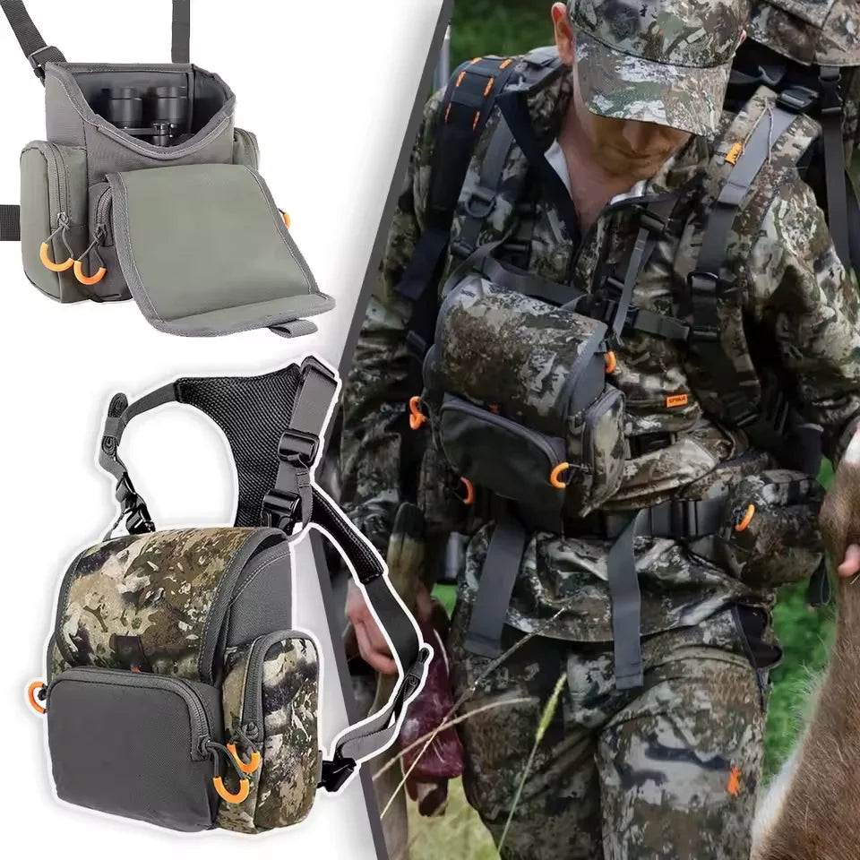 Binocular Harness Chest Pack With Rangefinder Pouch Rain Cover