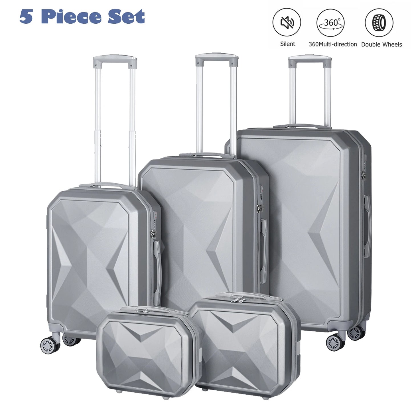 Captaintony 5 Piece Hard Shell Luggage Set With TSA Lock