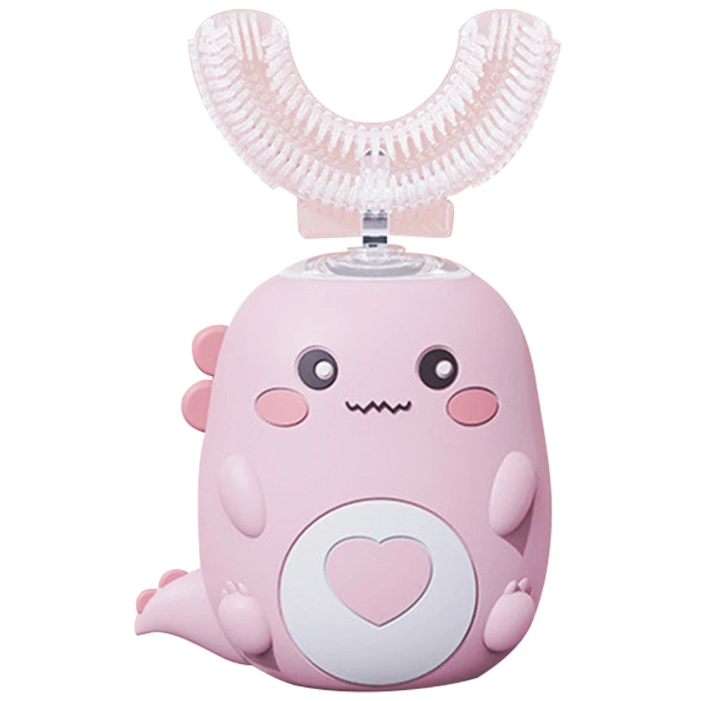 Children U-shaped Electric Toothbrush 360 Degrees Smart Cartoon Kids silicone Toothbrush Automatic Rechargeable Sonic Toothbrush