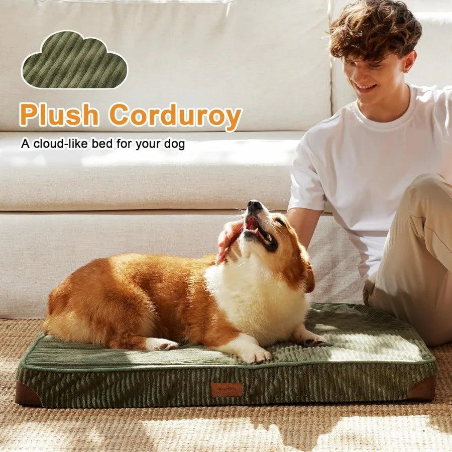 Hign-concerned Waterproof Dog Bed Egg Crate Foam And Washable Cover