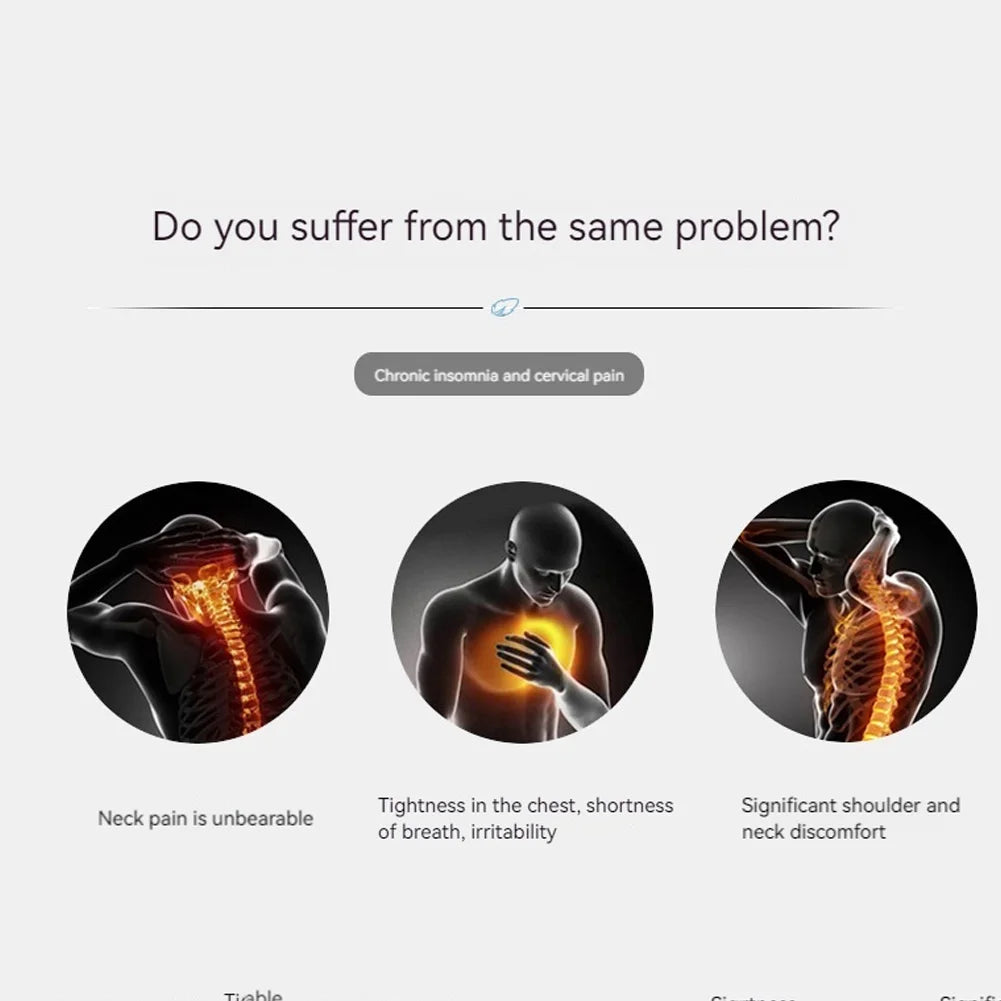 Neck Massager Ergonomic Memory Foam Pillow Heat & Vibration Shoulder Massager Pillow Multi-Function for Neck Back Shoulder