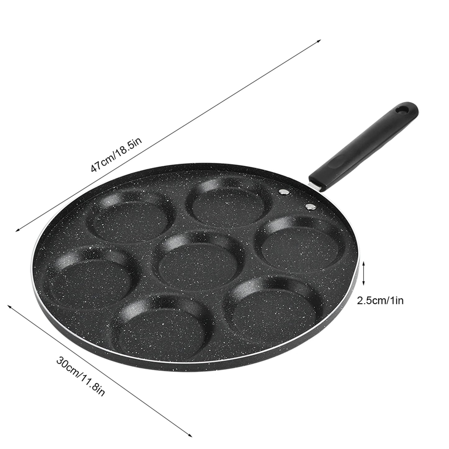 7 Hole Nonstick Frying Pan Omelet And Burger Mold Pan