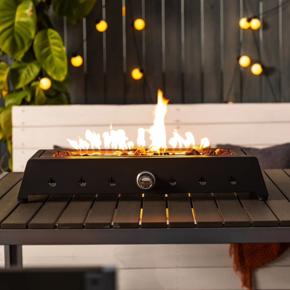 Hign-concerned Tabletop Propane Fire Pit With Quick Connect Wind Guard