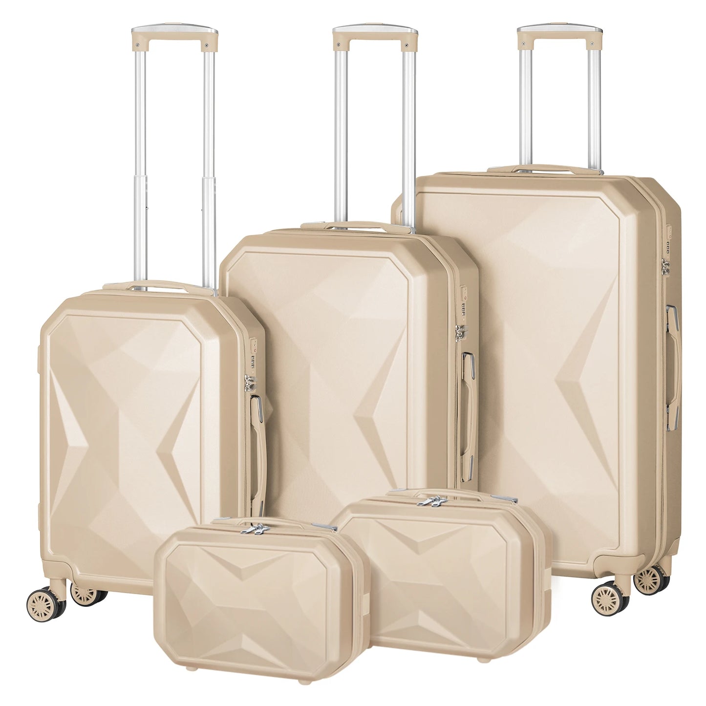 Captaintony 5 Piece Hard Shell Luggage Set With TSA Lock