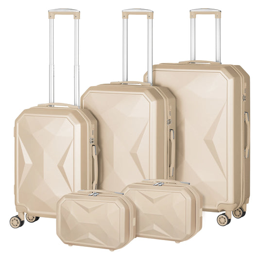 Captaintony 5 Piece Hard Shell Luggage Set With TSA Lock