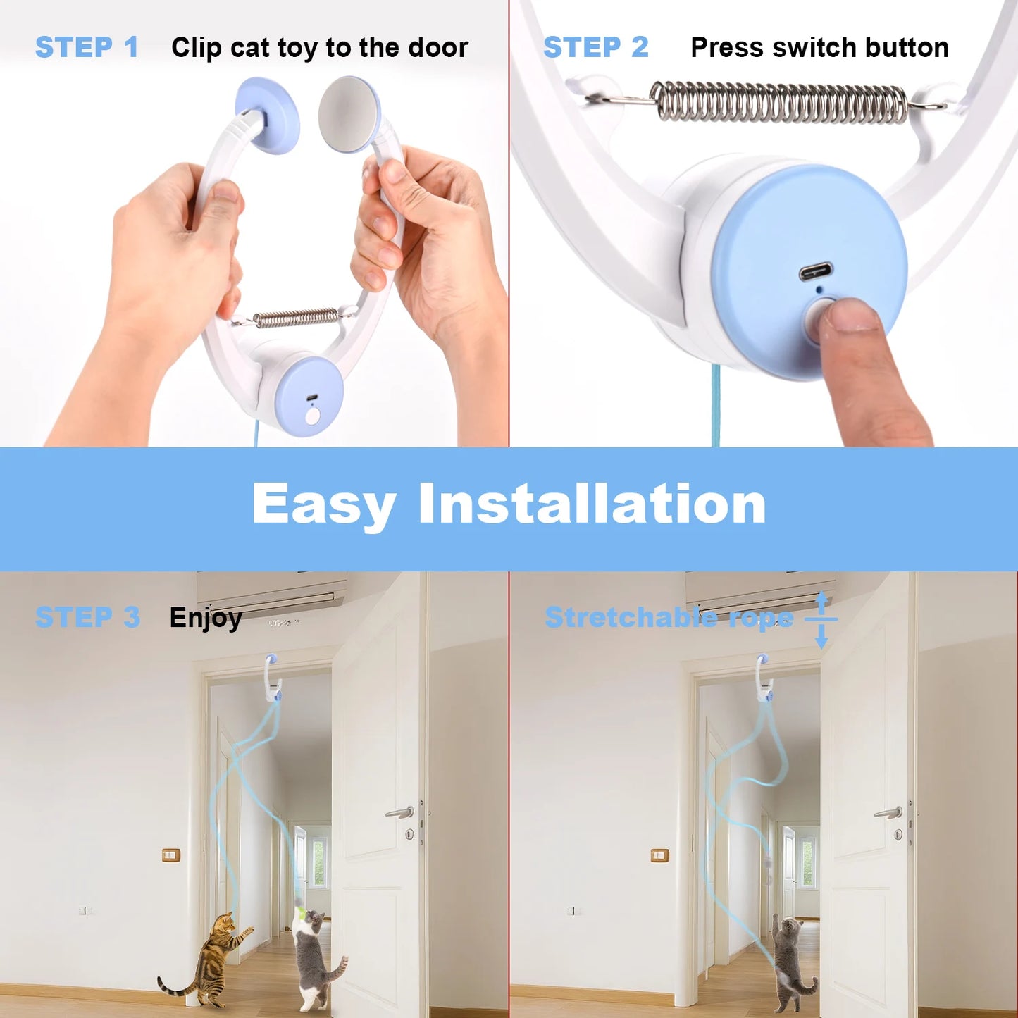Cityflee Electric Door Hanging Cat Toy USB Rechargeable Interactive