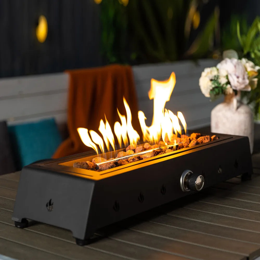 Hign-concerned Tabletop Propane Fire Pit With Quick Connect Wind Guard