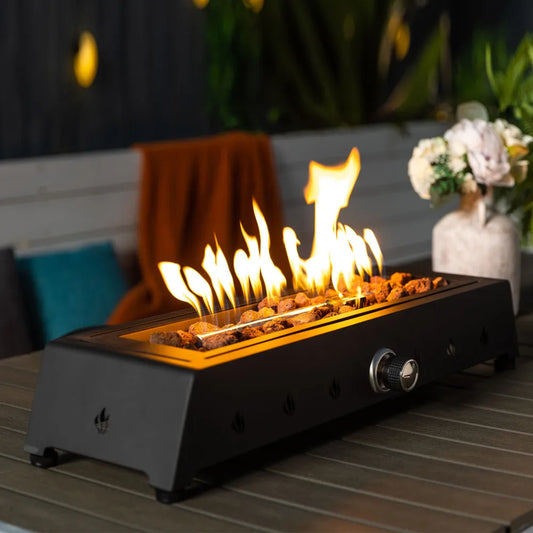 Hign-concerned Tabletop Propane Fire Pit With Quick Connect Wind Guard