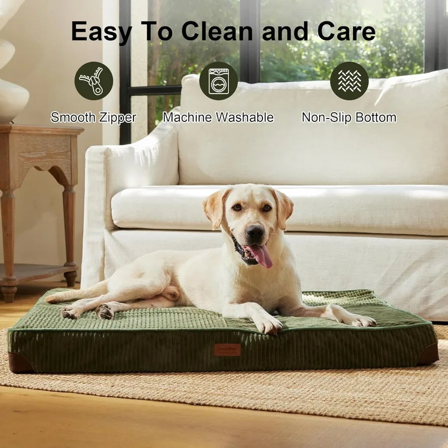 Hign-concerned Waterproof Dog Bed Egg Crate Foam And Washable Cover